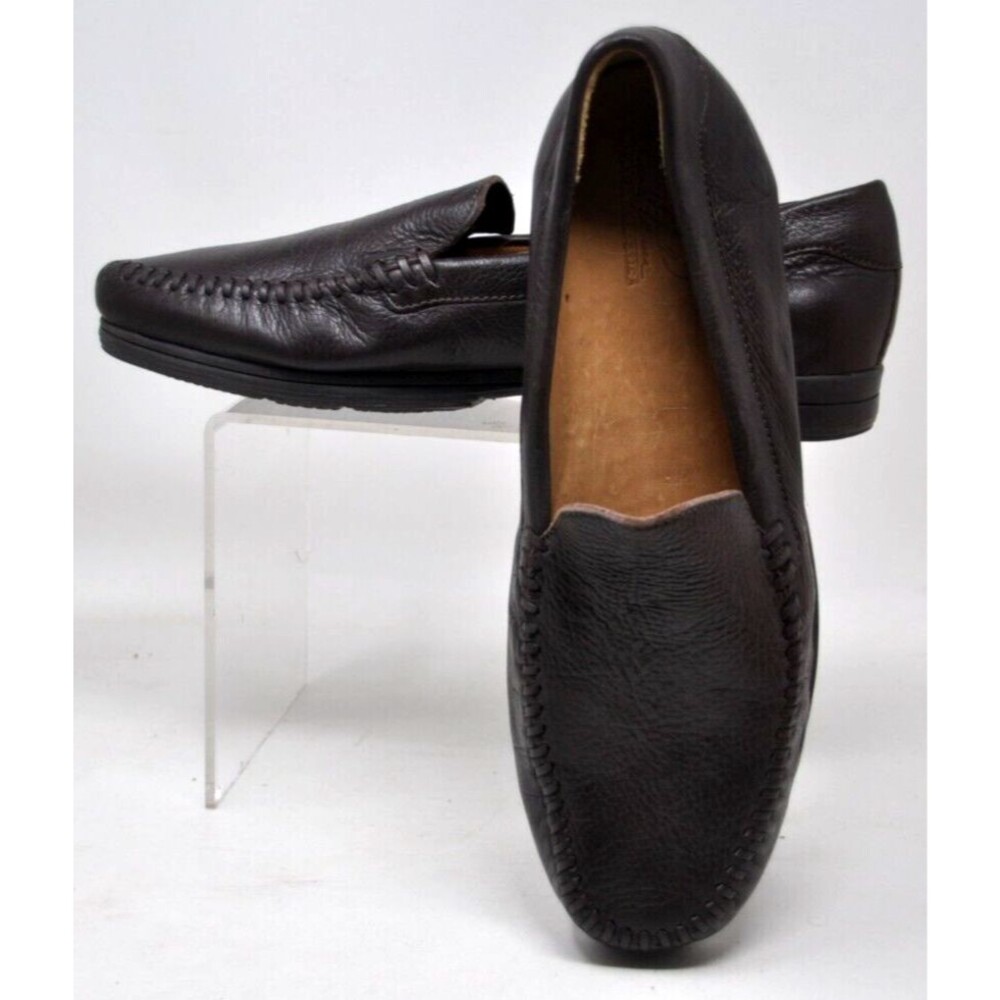 Arnold Palmer Augusta Mens Shoes Dark Brown Leather Slip on Loafers 10 1/2 Med